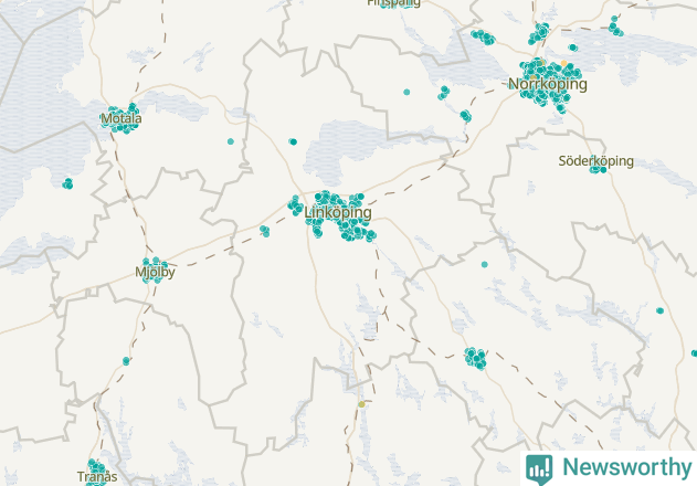 Karta över Linköpings kommun