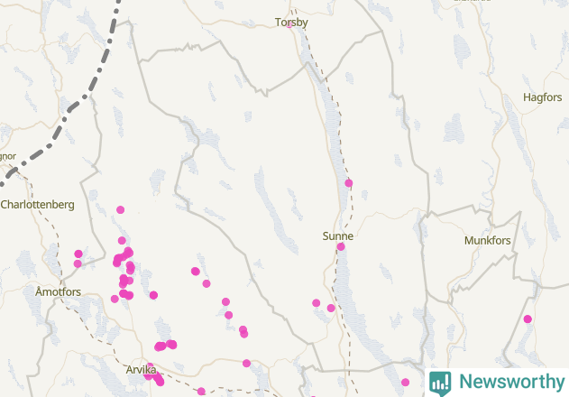 Karta över Sunne kommun