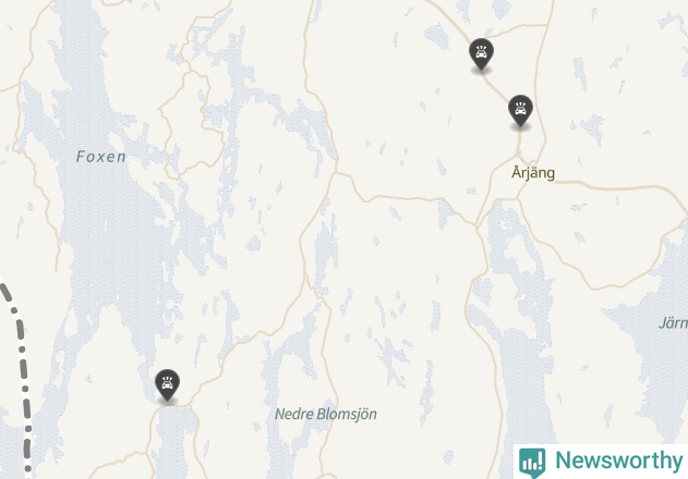 Karta över viltolyckor i Årjängs kommun
