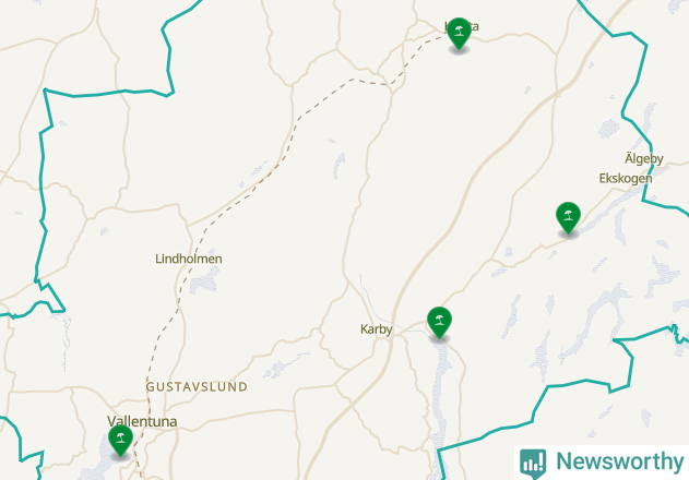 Karta över Vallentuna kommun