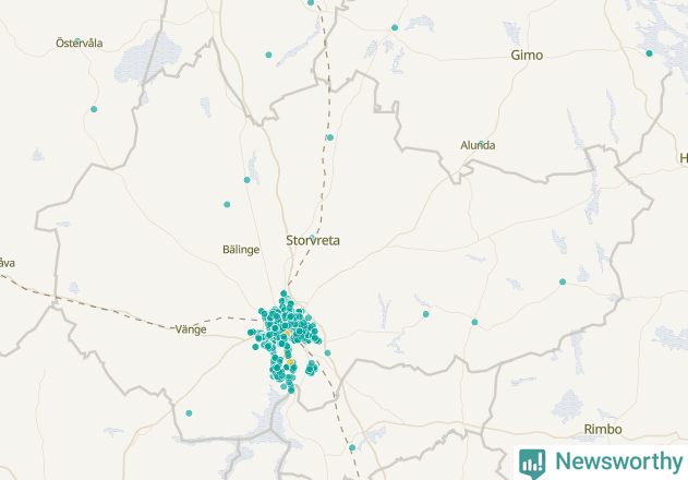 Karta över Uppsala kommun