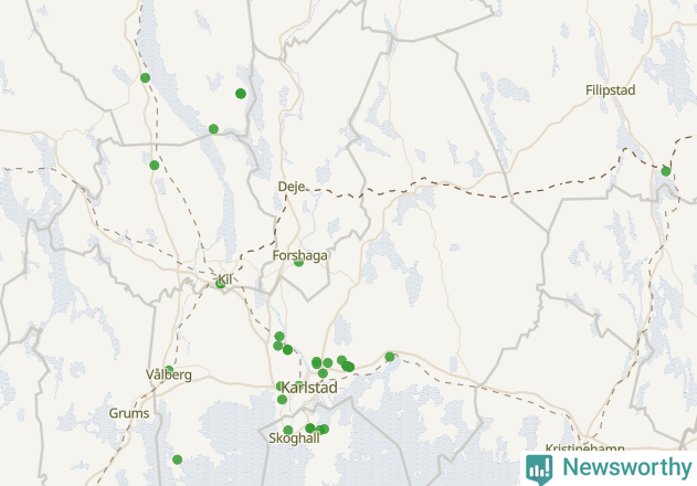 Karta över Karlstads kommun