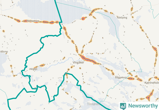 Karta över Vingåkers kommun