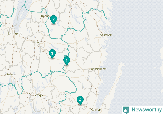 Karta över Västerviks kommun