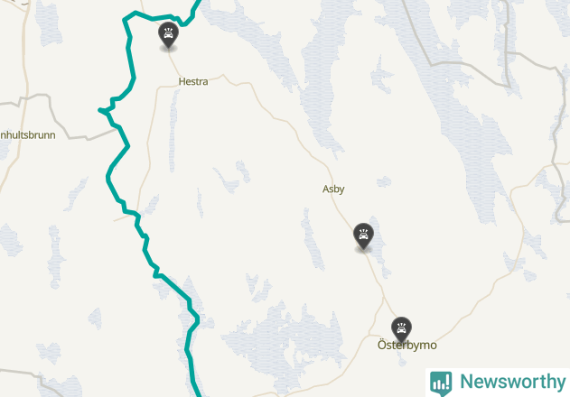 Karta över viltolyckor i Ydre kommun