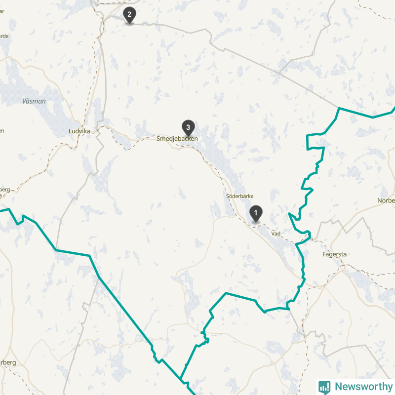 Karta över Smedjebackens kommun