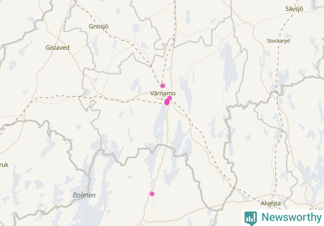 Karta över Värnamo kommun