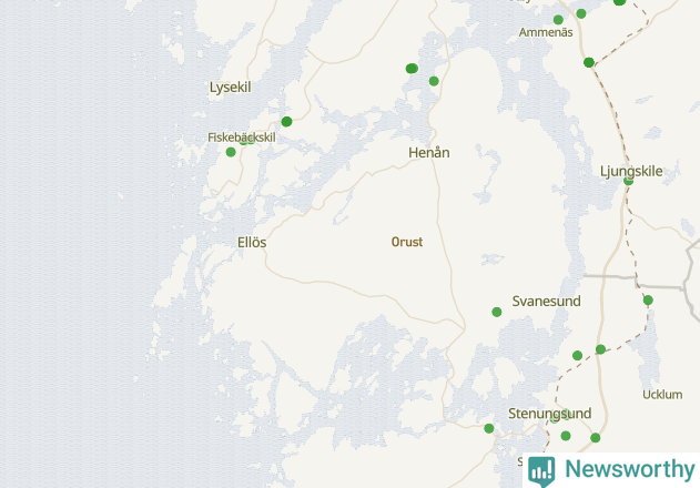 Karta över Orusts kommun