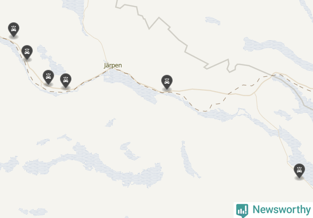 Karta över viltolyckor i Åre kommun