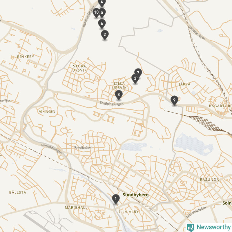 Karta över Sundbybergs kommun