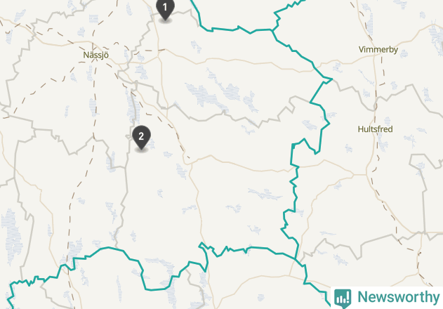 Karta över väderstationer i artikeln