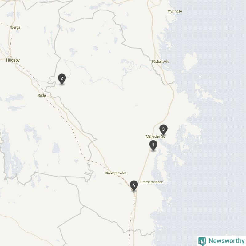 Karta över Mönsterås kommun