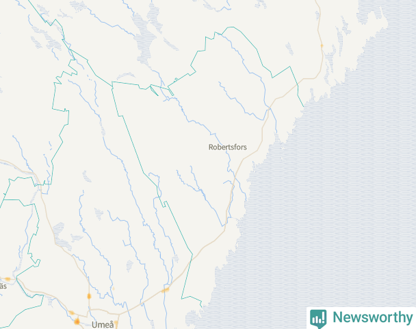 Karta över Robertsfors kommun