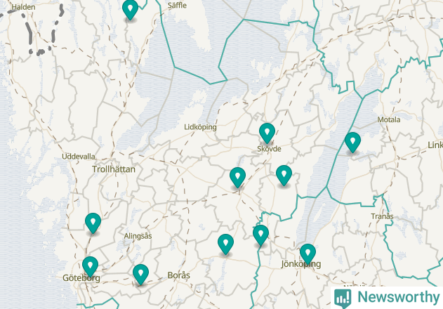 Karta över Skara kommun