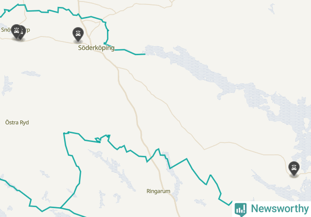 Karta över viltolyckor i Söderköpings kommun