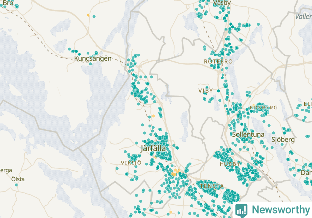 Karta över Järfälla kommun