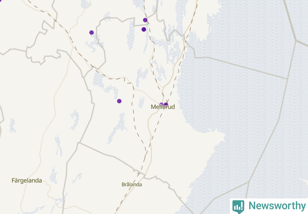 Karta över Melleruds kommun
