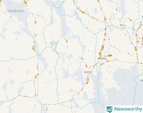 Karta över Grums kommun