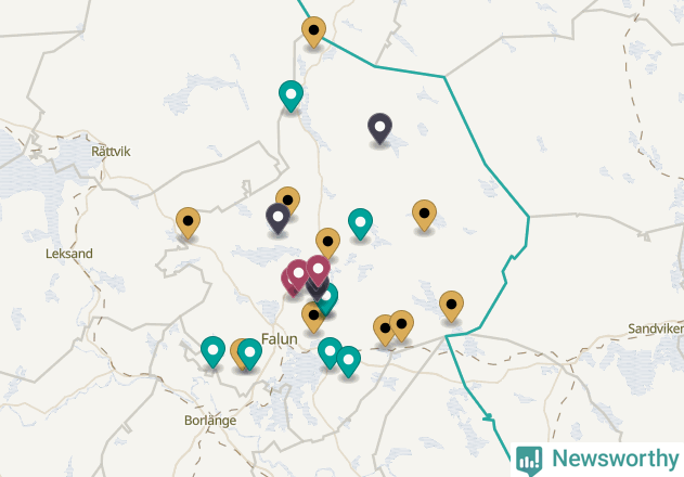 Karta över Falu kommun