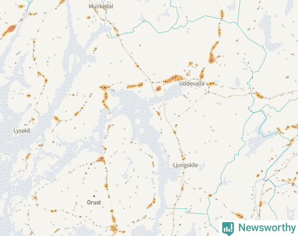 Karta över Uddevalla kommun