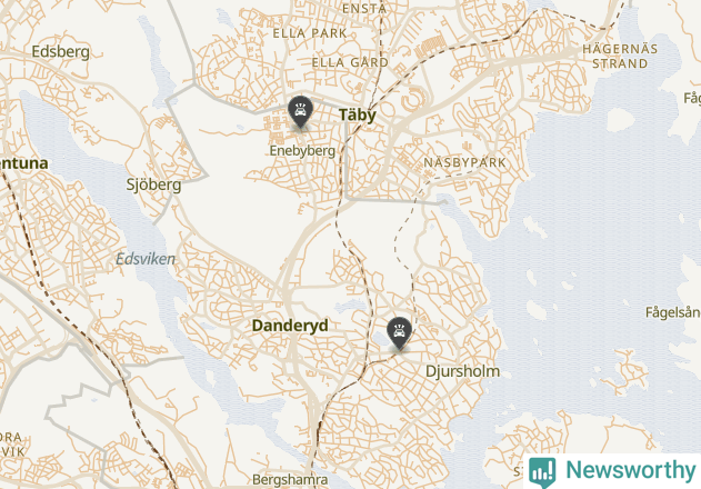 Karta över viltolyckor i Danderyds kommun