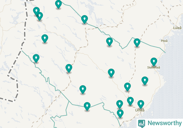 Karta över Dorotea kommun
