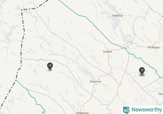 Karta över Storumans kommun