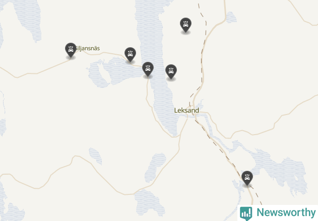 Karta över viltolyckor i Leksands kommun