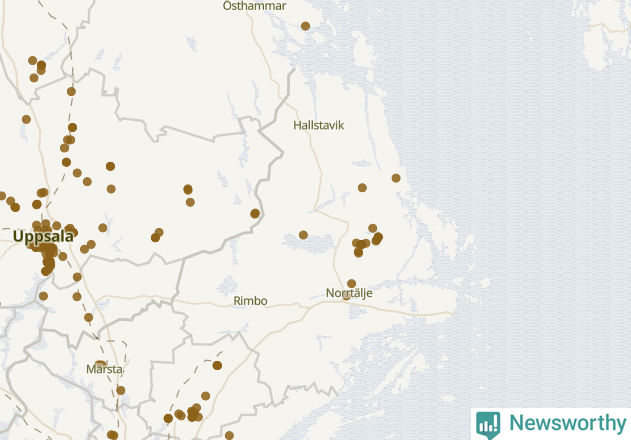 Karta över Norrtälje kommun