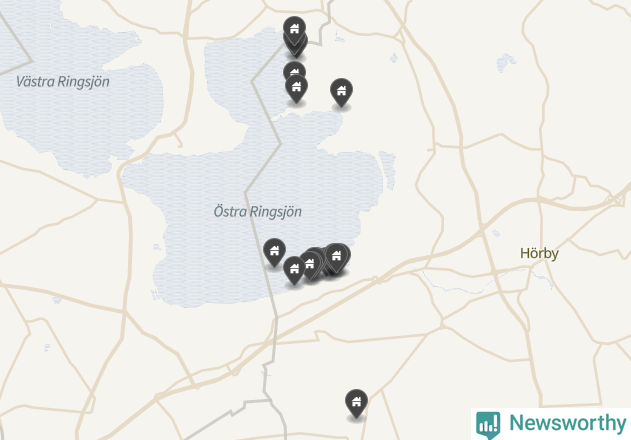 Karta över Hörby kommun