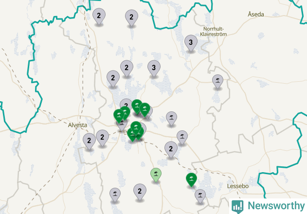 Karta över Växjö kommun