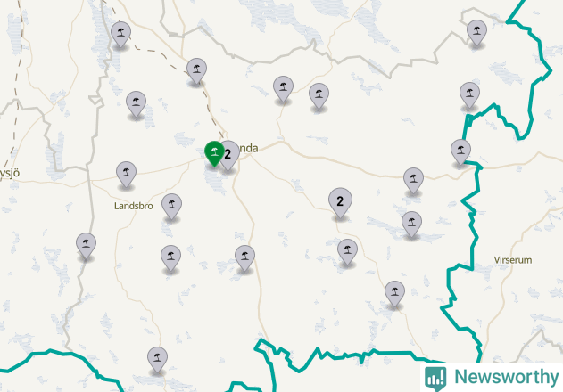 Karta över Vetlanda kommun