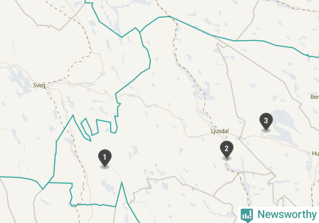 Karta över väderstationer i artikeln