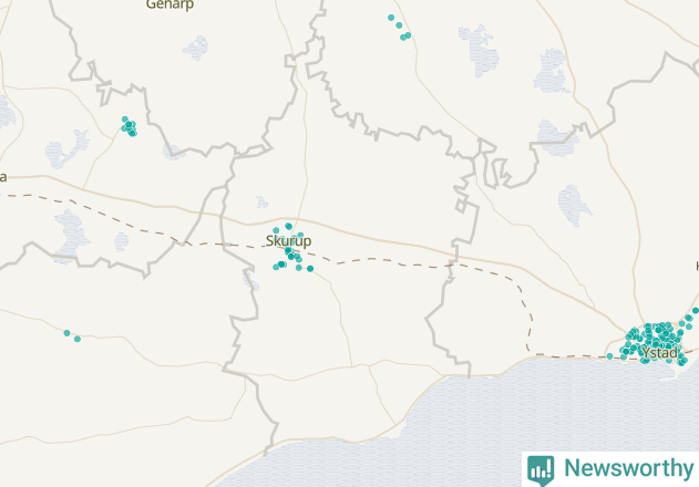 Karta över Skurups kommun