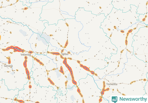 Karta över Sjöbo kommun