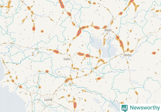 Karta över Eslövs kommun