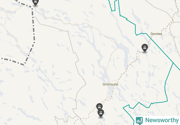 Karta över viltolyckor i Strömsunds kommun