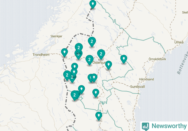 Karta över Härjedalens kommun