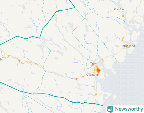 Karta över Sundsvalls kommun