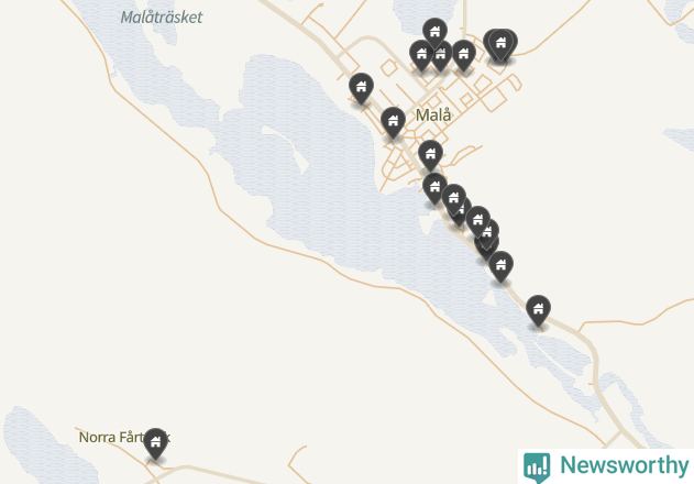 Karta över Malå kommun