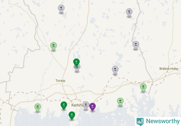 Karta över Karlshamns kommun