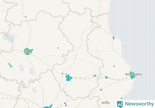 Karta över Tomelilla kommun
