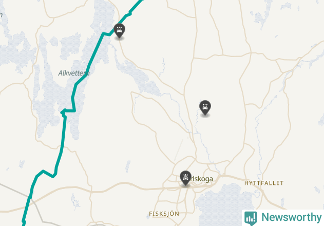 Karta över viltolyckor i Karlskoga kommun