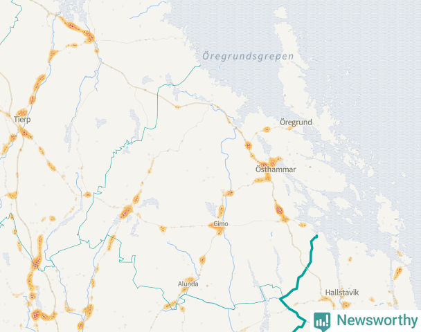 Karta över Östhammars kommun
