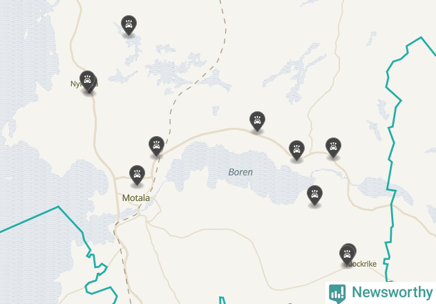 Karta över viltolyckor i Motala kommun