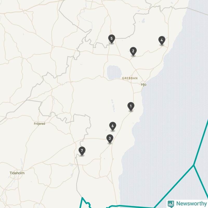 Karta över Hjo kommun