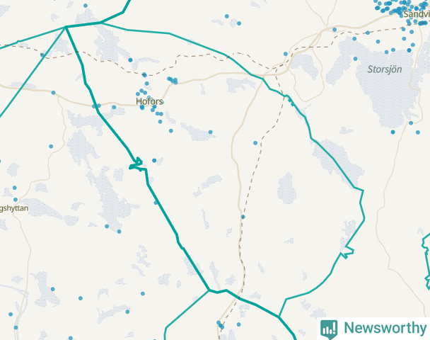 Karta över Hofors kommun