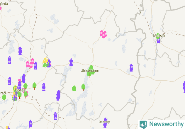 Karta över Ulricehamns kommun