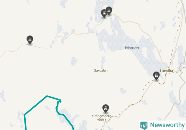 Karta över viltolyckor i Ludvika kommun