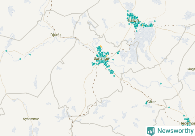 Karta över Borlänge kommun